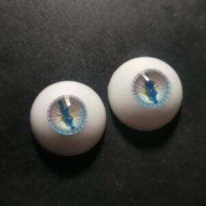 18mm to 22mm Half Round Resin Doll Eyes ~ Glass - Like ~ For Reborn Dolls ~  Realistic Iris Blue 03